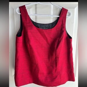 Red sleeveless blouse